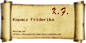 Kopacz Friderika névjegykártya